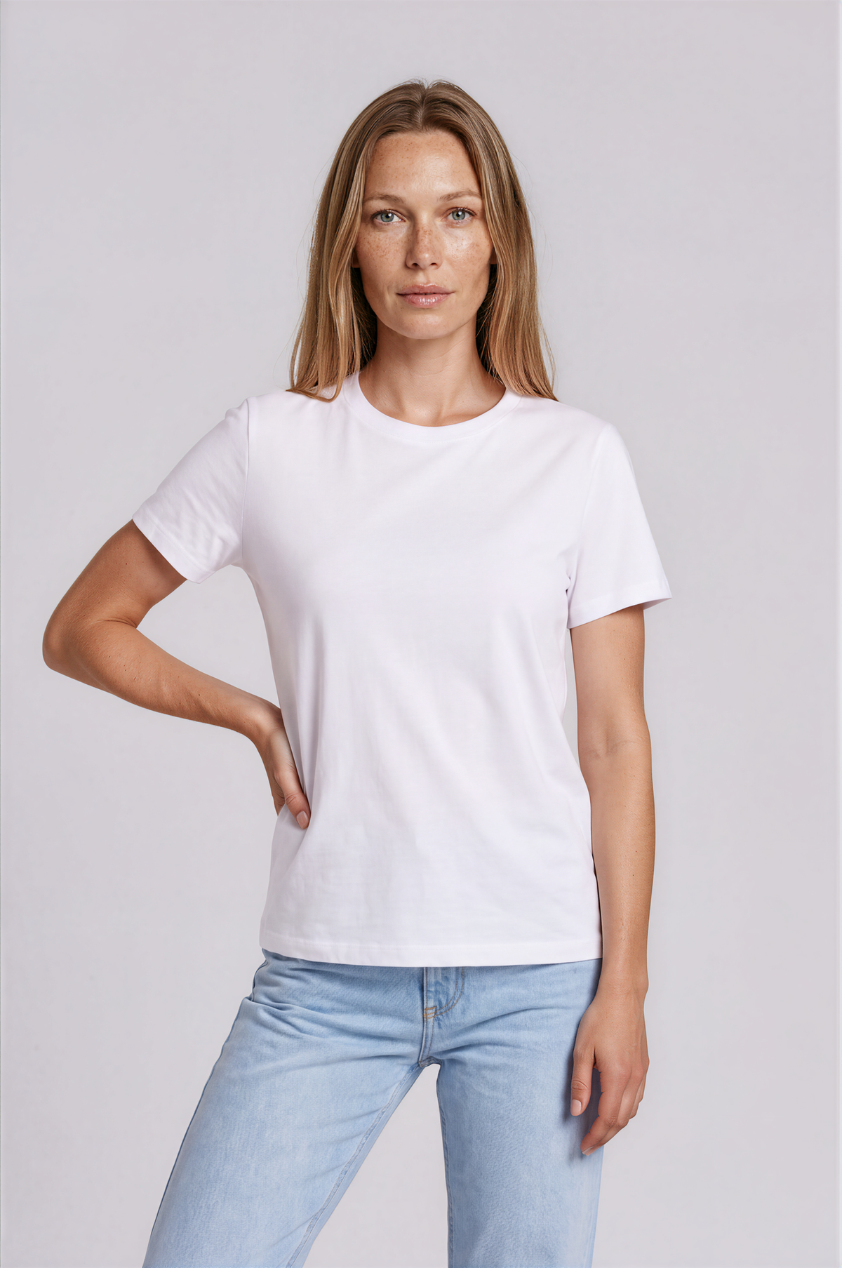 Camiseta Básica Premium de Algodón Orgánico - Manga Corta Mujer 004