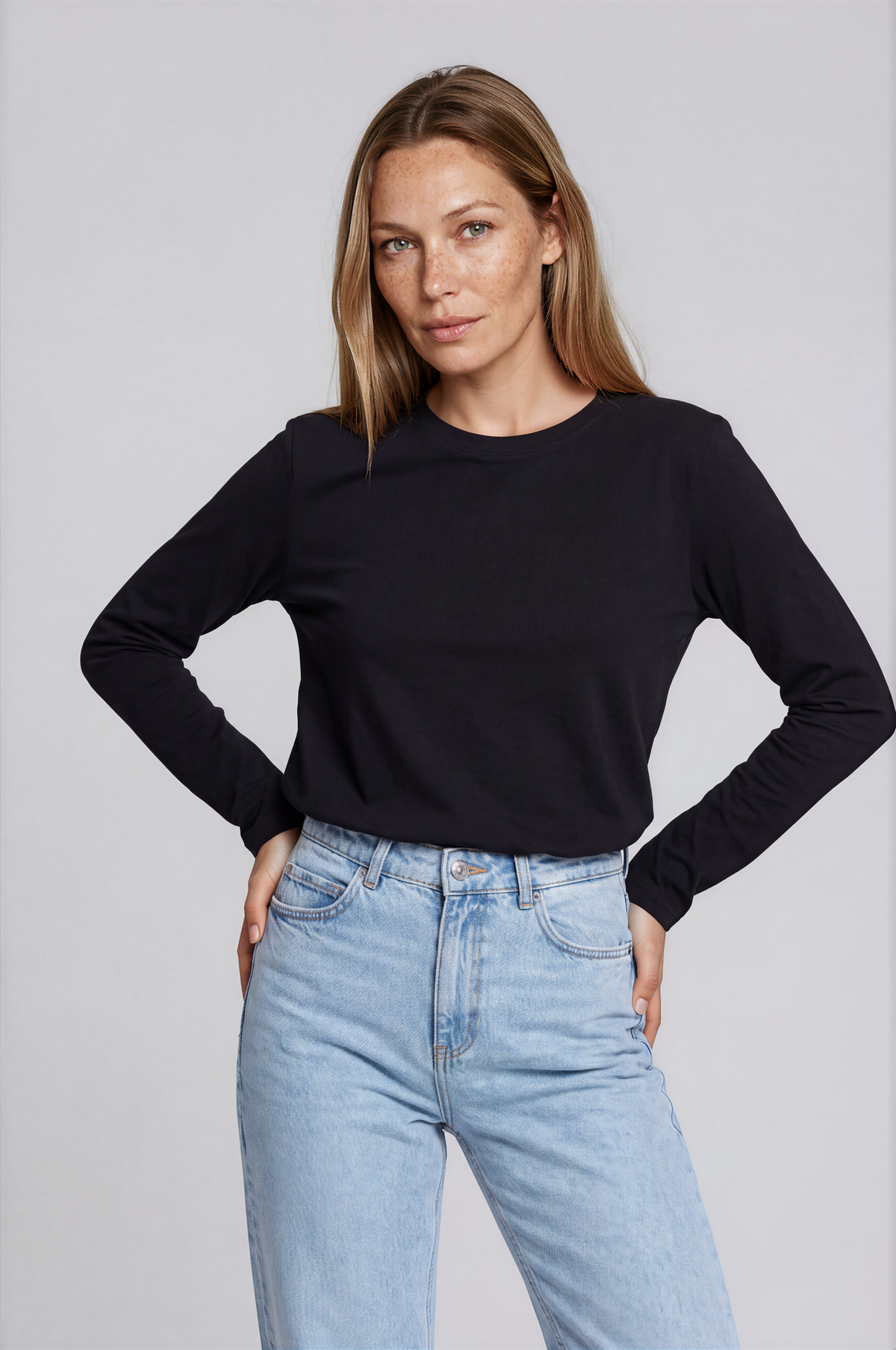 Camiseta Básica Premium Algodón Orgánico – Manga Larga Mujer