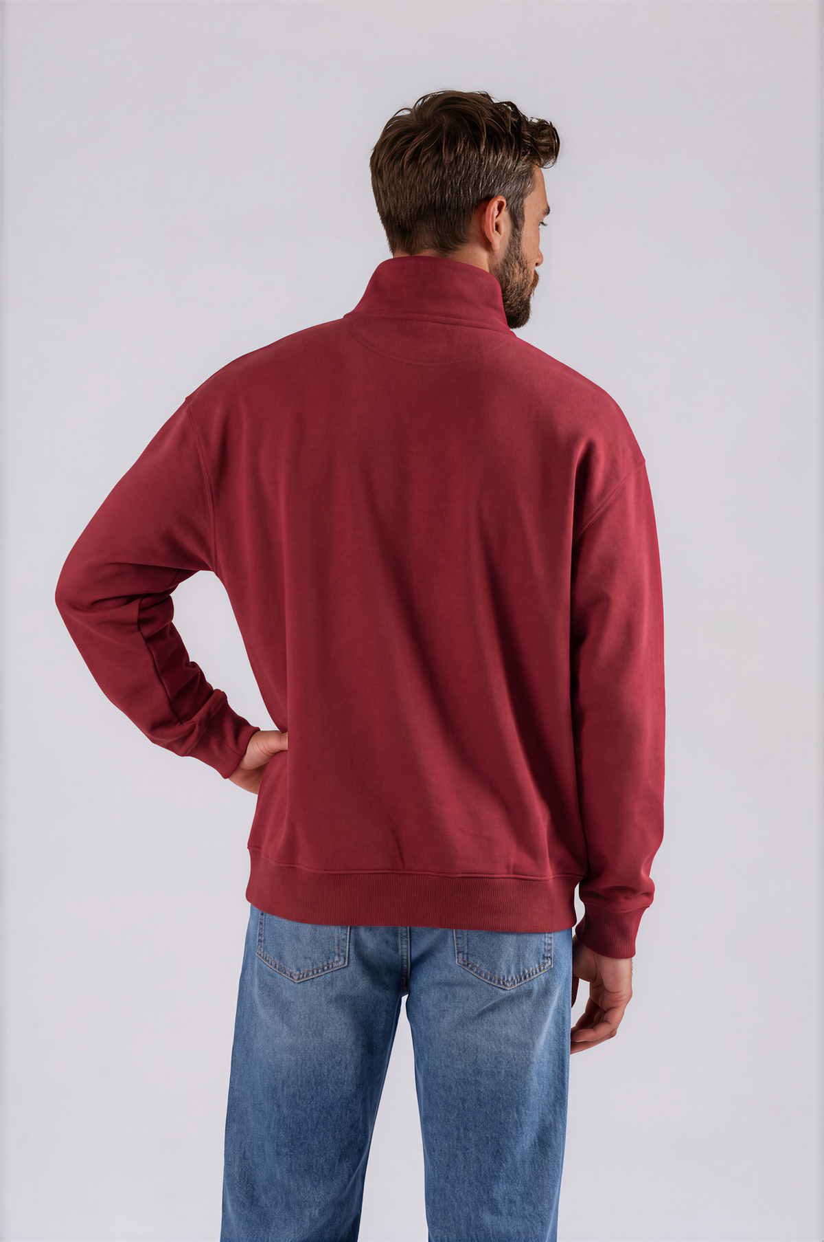 Oversize Organic Sweatshirt with Zipper - 022