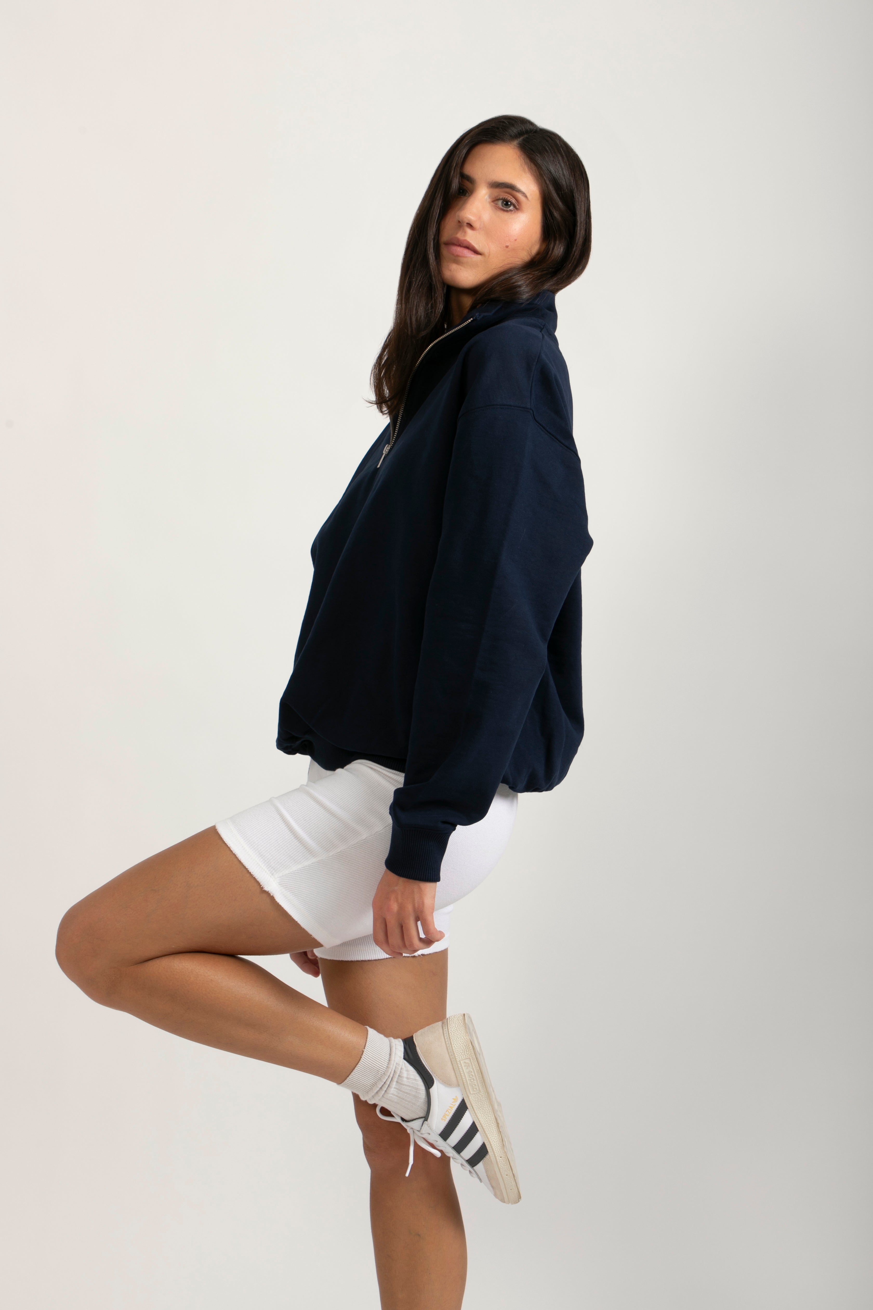 Oversize Organic Sweatshirt with Zipper - 021