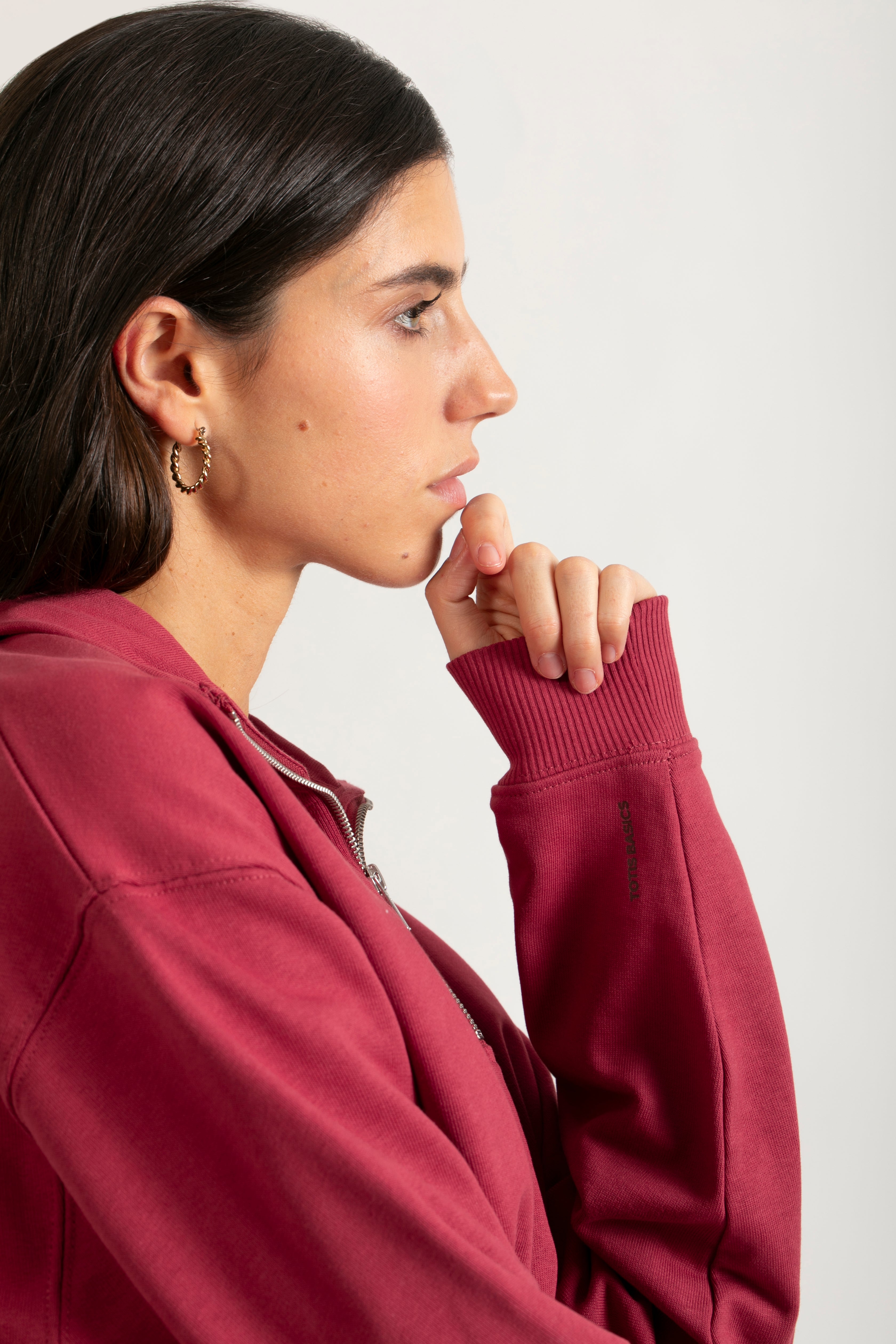 Oversize Organic Sweatshirt with Zipper - 021