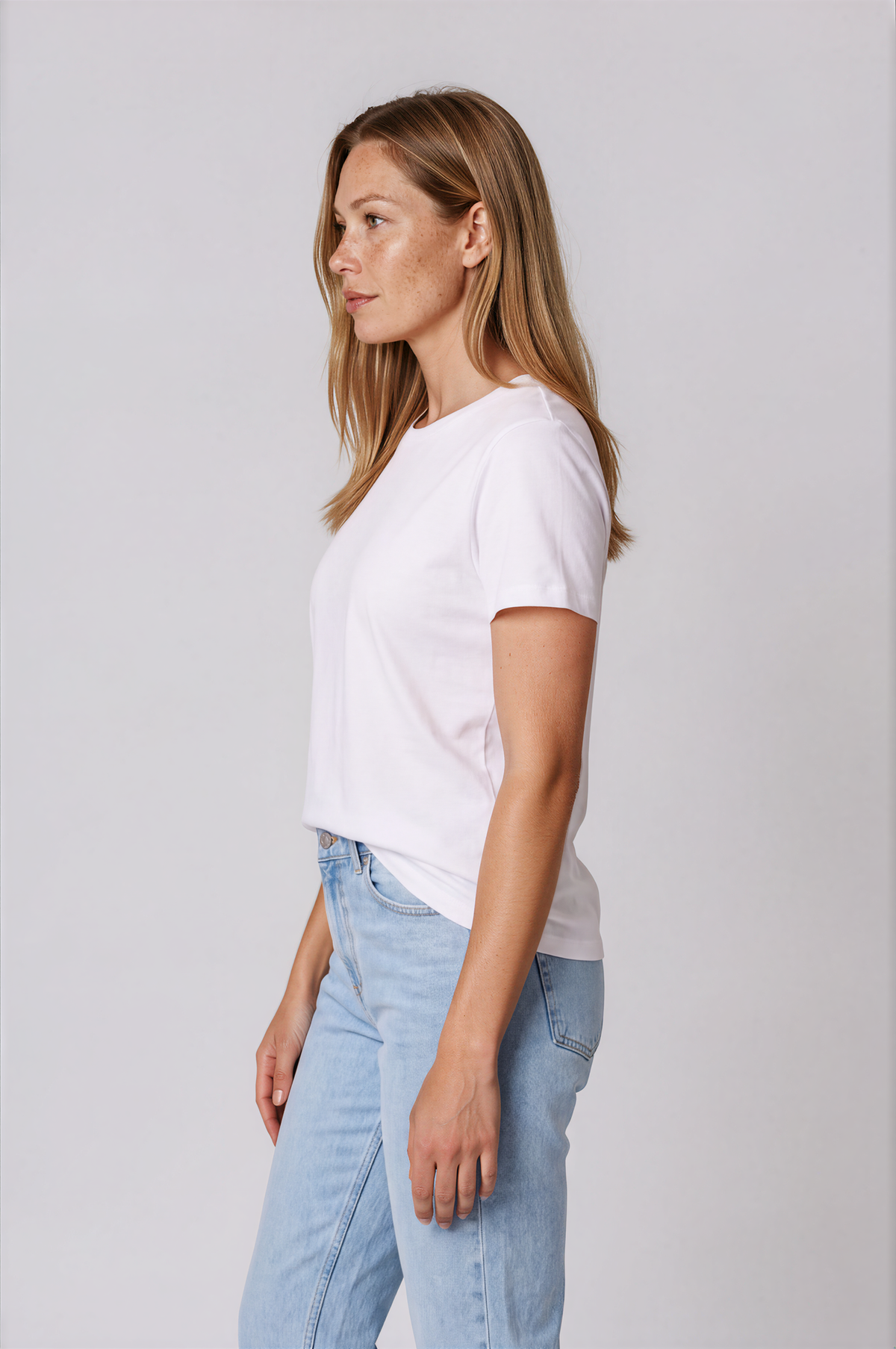 Camiseta Básica Premium de Algodón Orgánico - Manga Corta Mujer 004